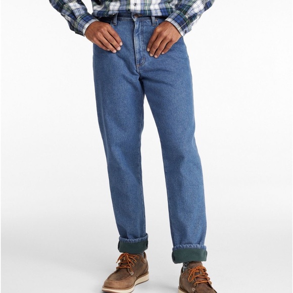 L.L. Bean Men's Double L® Jeans, Classic Fit, Fleece-Lined - Picture 1 of 7